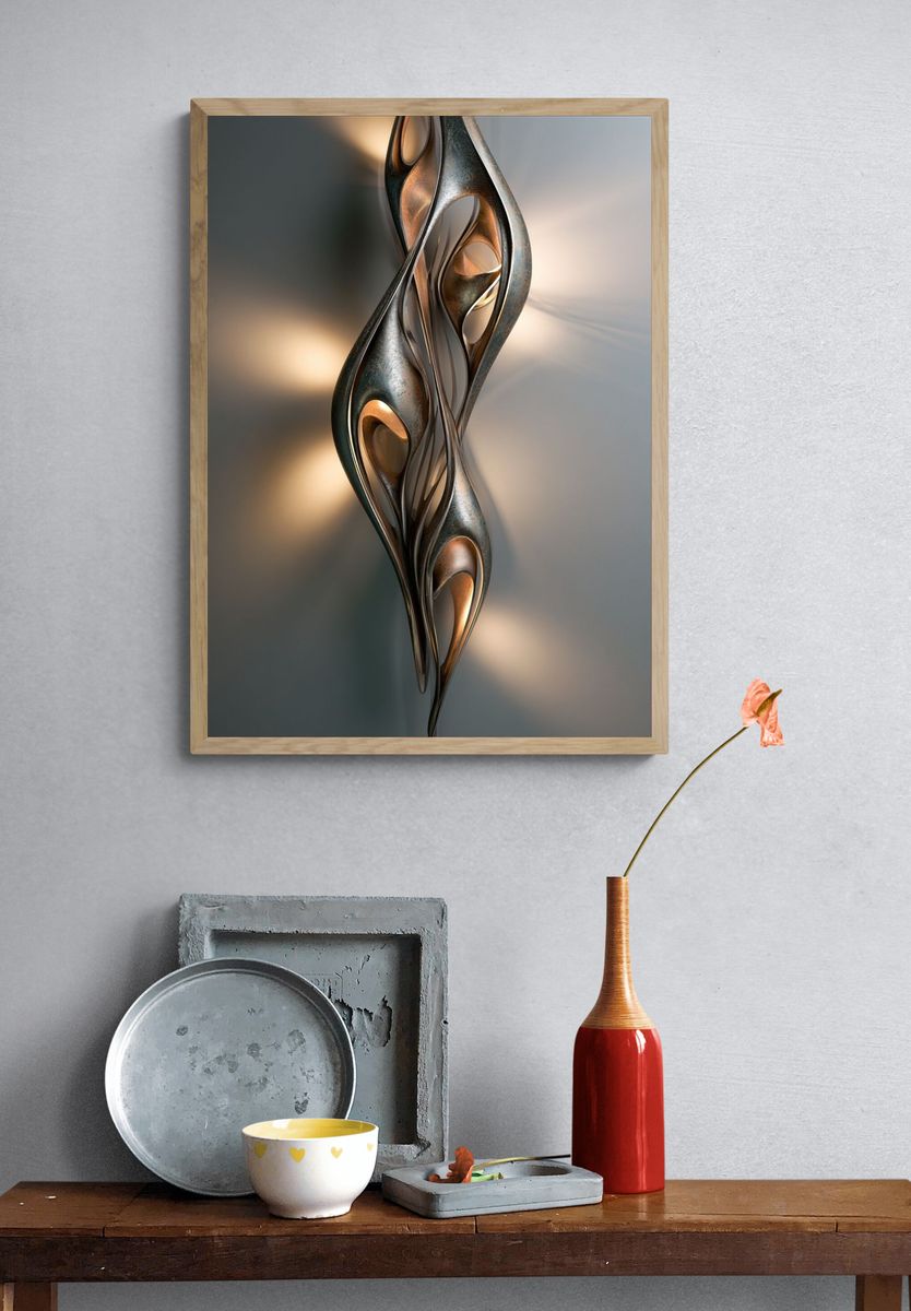 Sculptural Abstract Light Poster. — room view 3