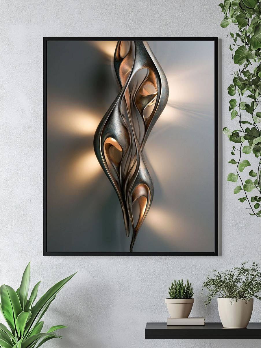 Sculptural Abstract Light Poster. — room view 4