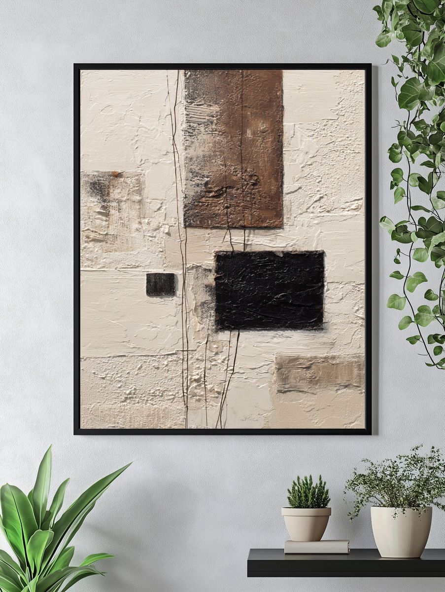 Textured Neutral Abstract Poster. — room view 4