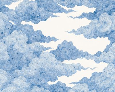 Blue Cloudscape Abstract Print.