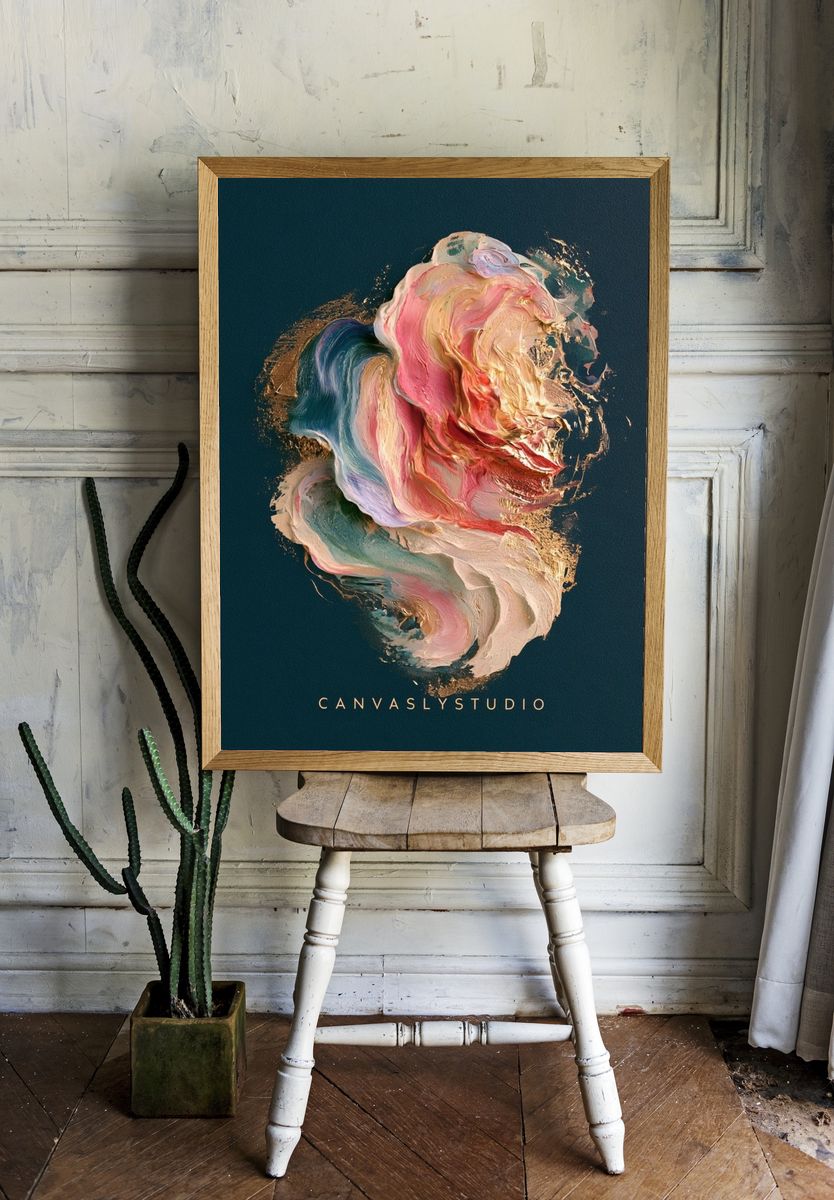 Abstract Pastel Swirl Poster. — room view 1