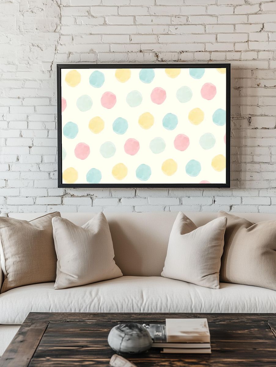 Colorful geometric seamless pattern background. room preview