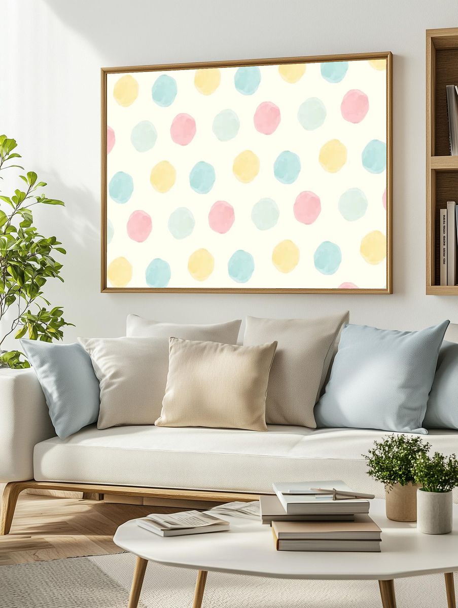 Colorful geometric seamless pattern background. — room view 2