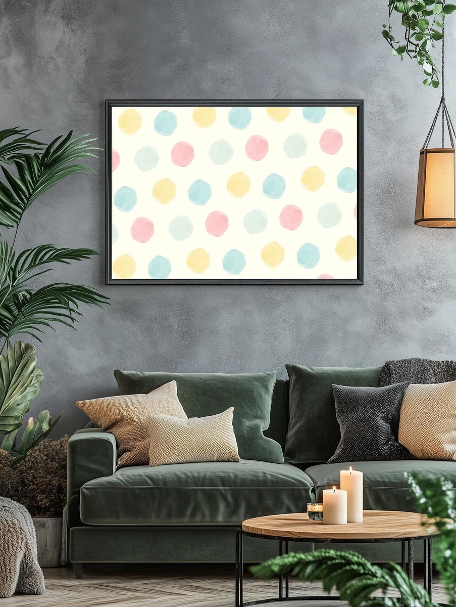 Colorful geometric seamless pattern background. — room view 4