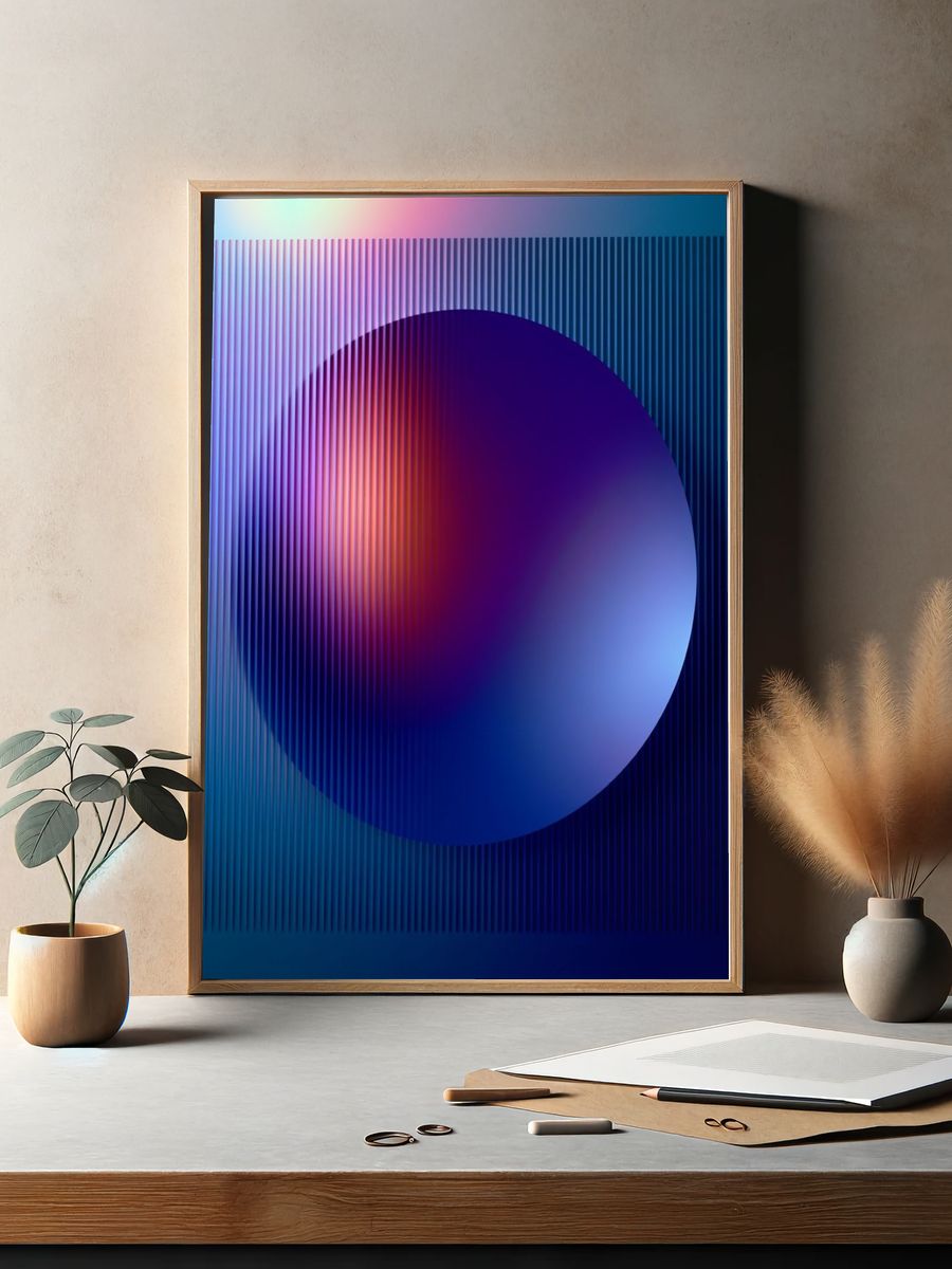 Neon Orb Abstract Poster. — room view 2