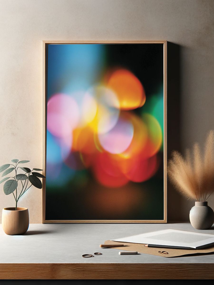 Colorful Bokeh Abstract Poster. — room view 2