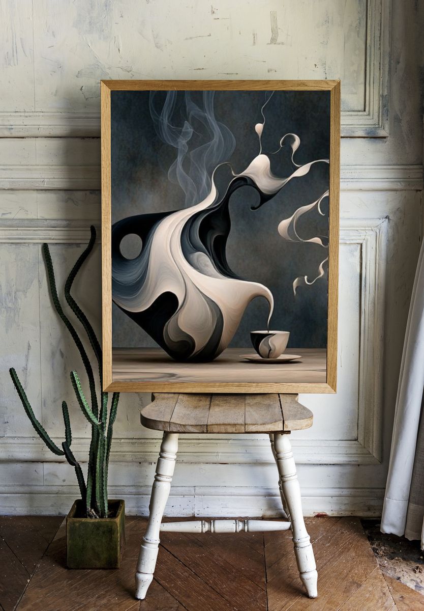 Smoke Abstract Sculpture Poster. — room view 1