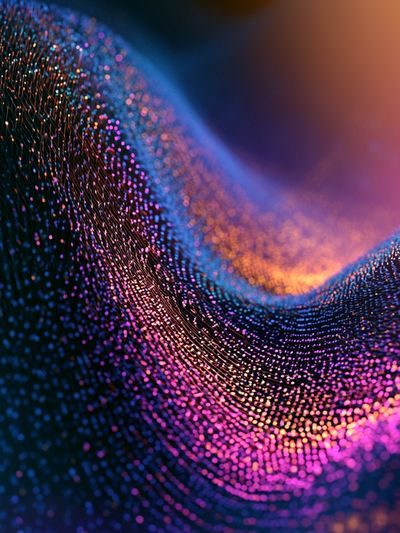 Neon Particle Wave Abstract Poster.