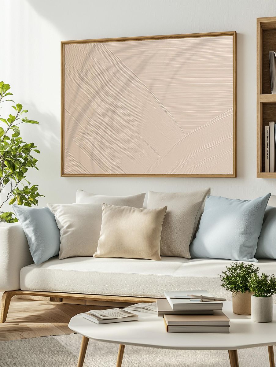 Brown brush stroke textured background. — room view 2