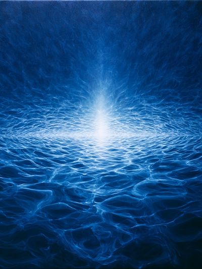 Blue Ocean Light Abstract Print.