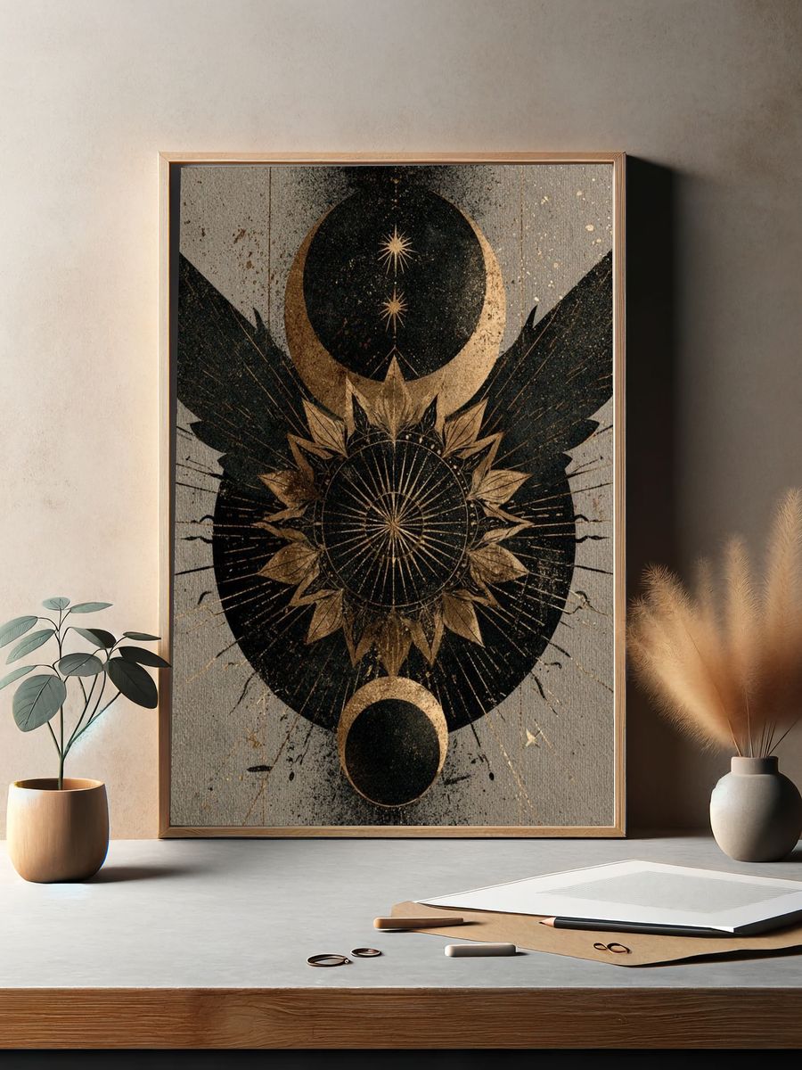 Celestial Wings Abstract Poster. — room view 2