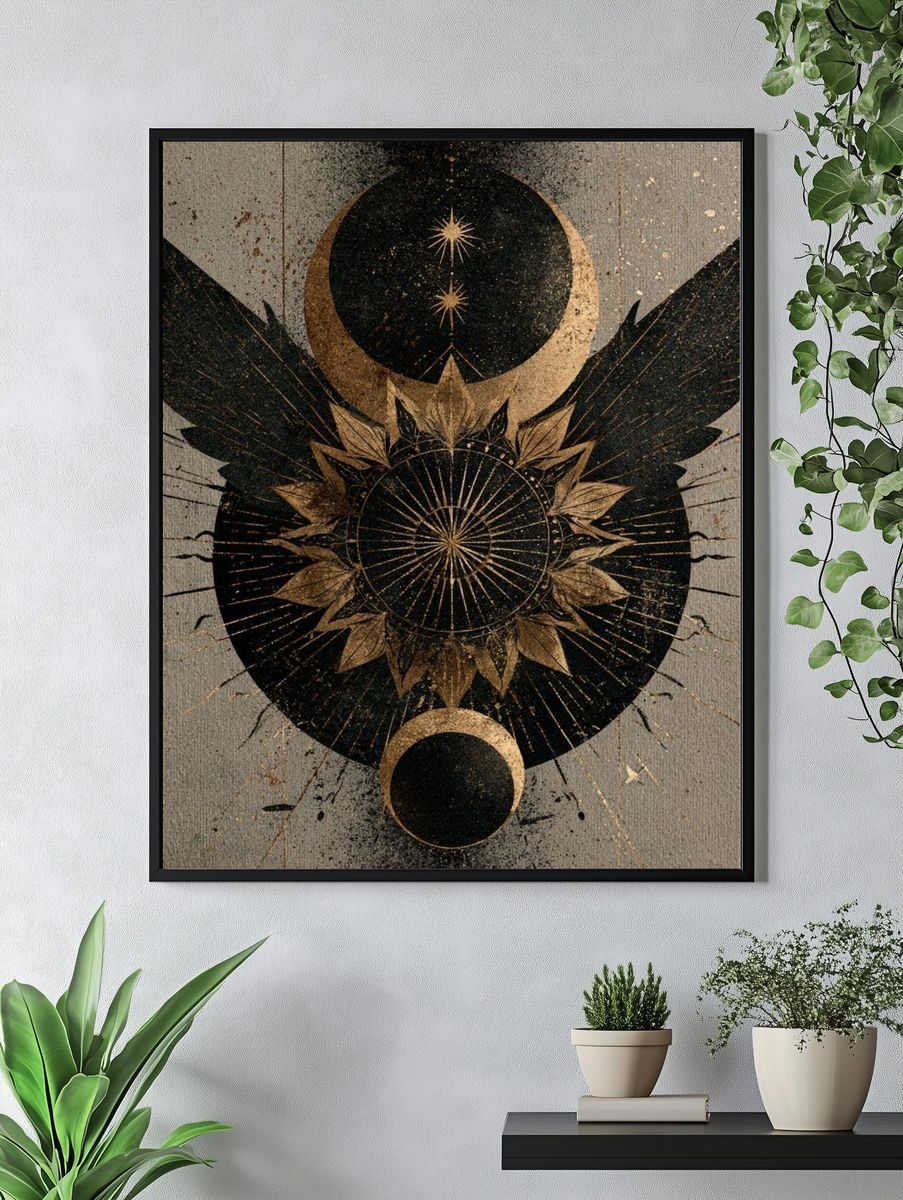 Celestial Wings Abstract Poster. — room view 4