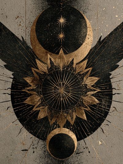 Celestial Wings Abstract Poster. poster