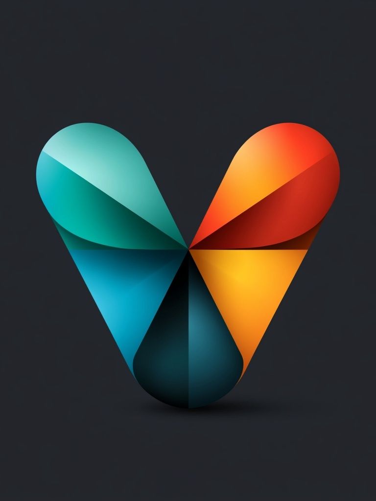 Geometric Ribbon Heart Poster. poster detail