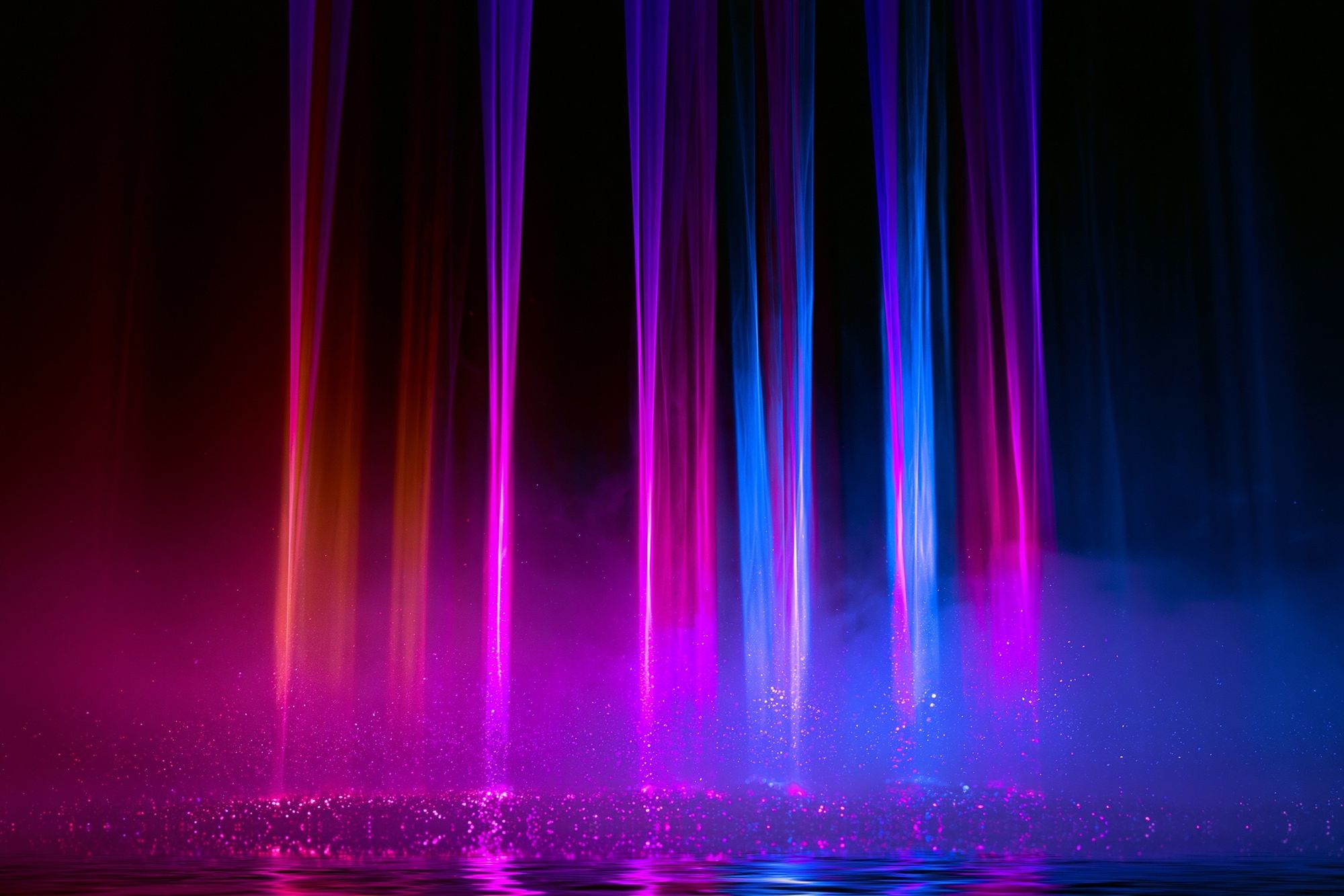 Neon Light Beams Abstract Poster. poster detail