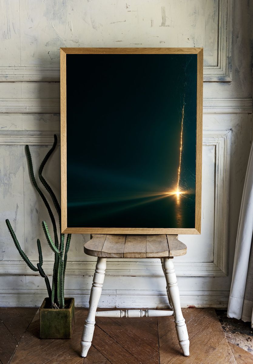 Golden Light Abstract Poster. room preview