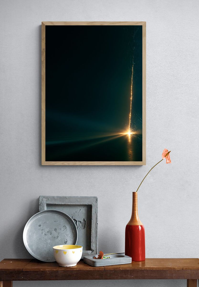 Golden Light Abstract Poster. — room view 3
