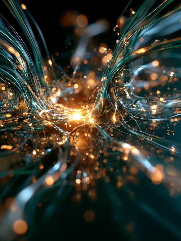 Electric Teal Glow Abstract Poster. poster detail