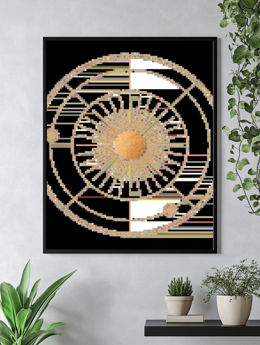 Neutral Textured Abstract Poster. — room view 4
