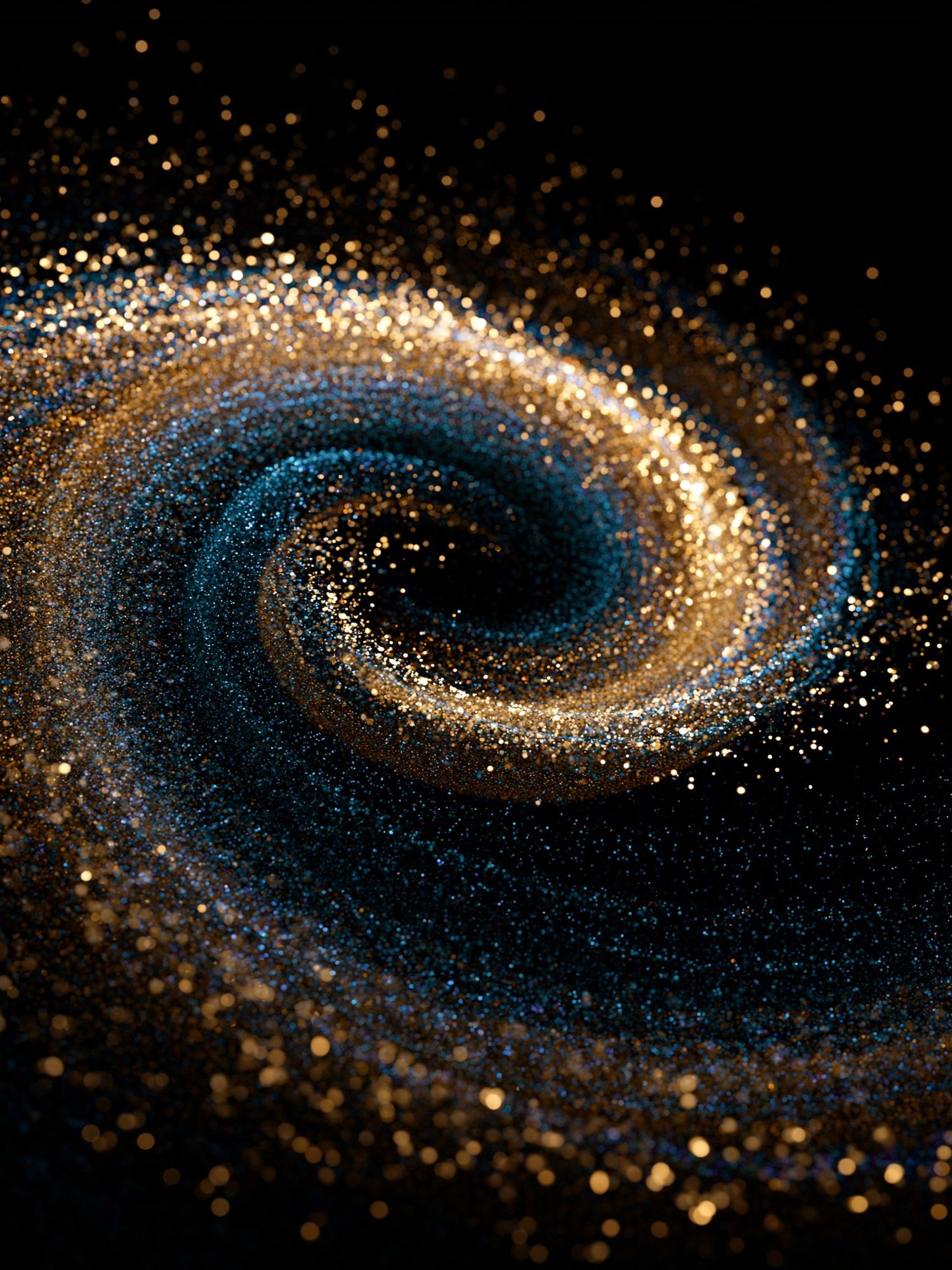Golden Cosmic Spiral Abstract Poster. poster detail