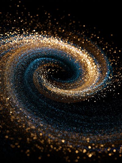 Golden Cosmic Spiral Abstract Poster.