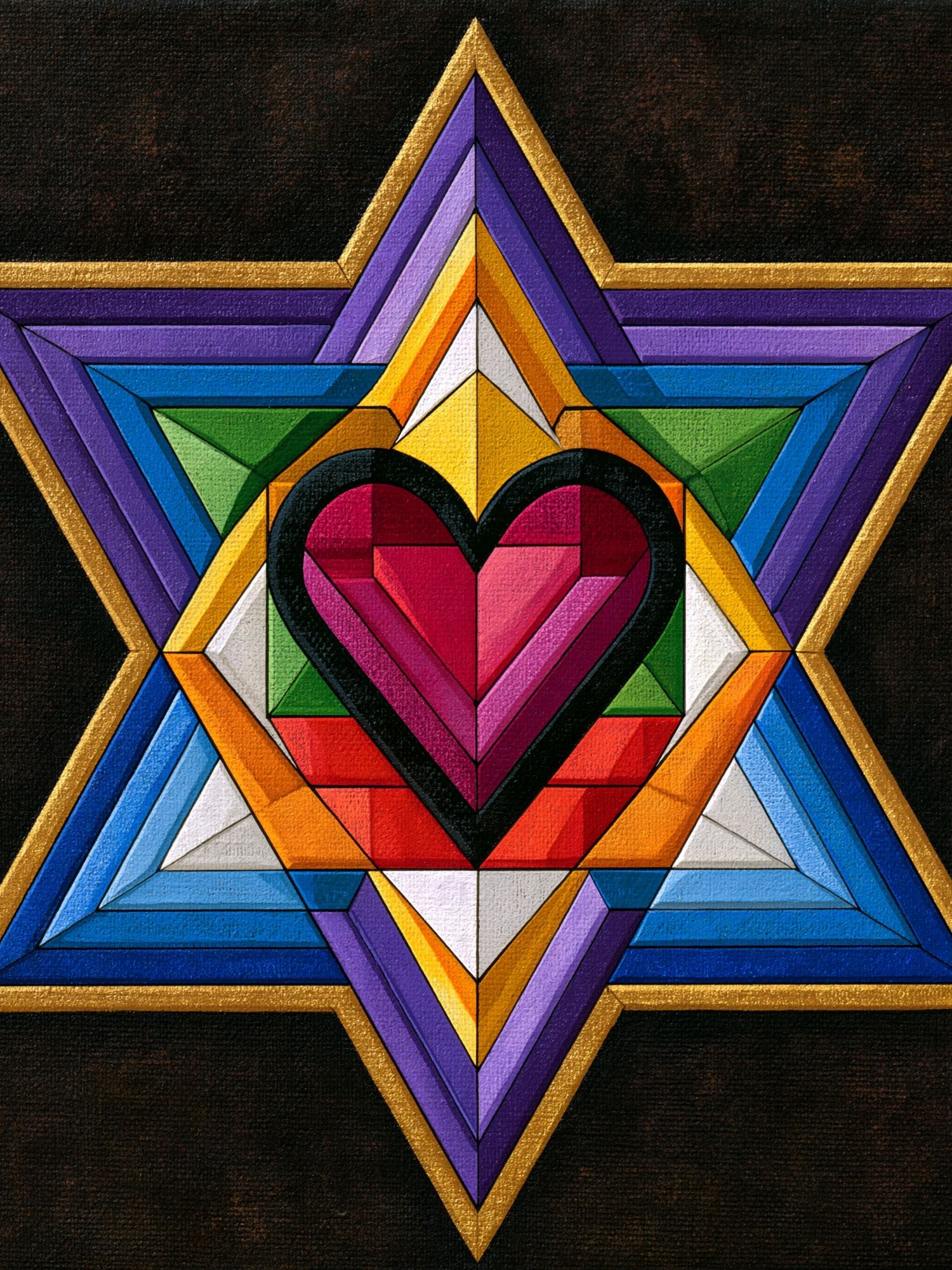 Rainbow Heart Star Abstract Poster. poster — abstract art