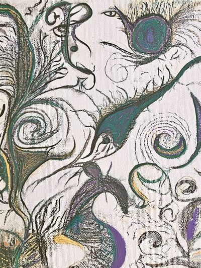Peacock Feathers Abstract Print.