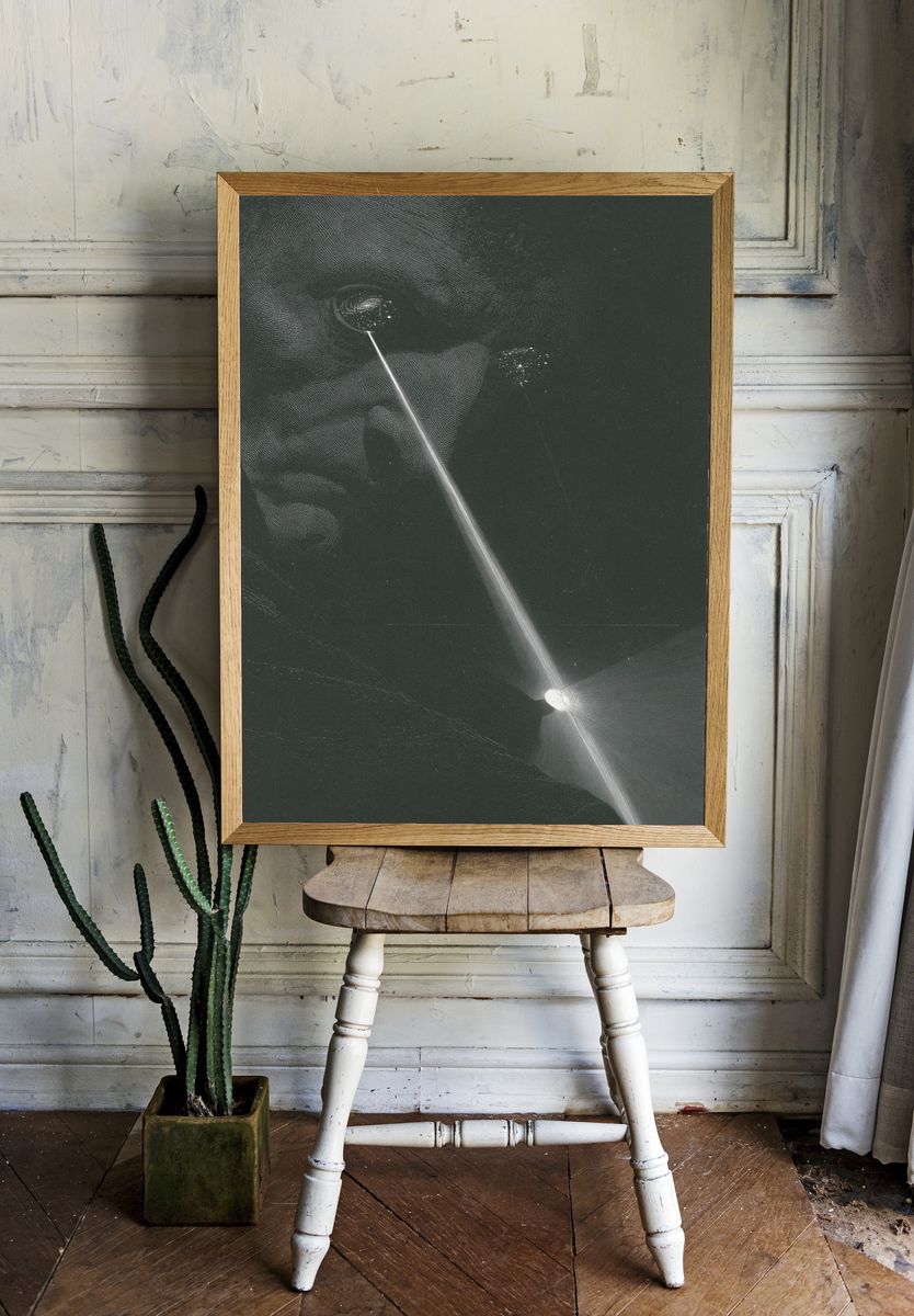 Moonbeam Abstract Print. room preview