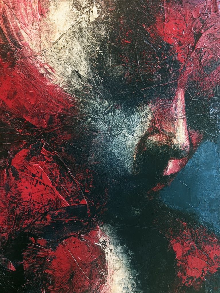 Crimson Noir Abstract Print. poster detail