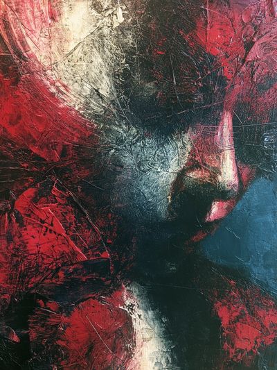 Crimson Noir Abstract Print.