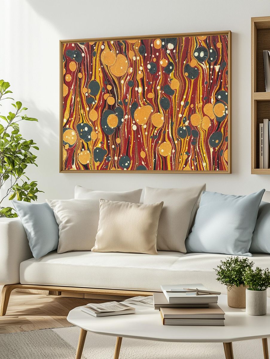 Vintage abstract pattern background. Remixed. — room view 2
