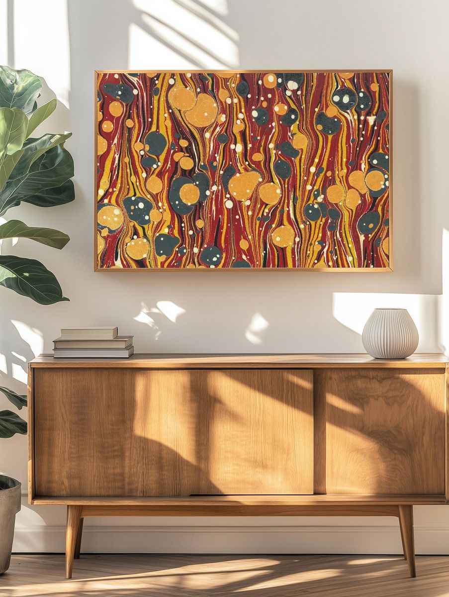 Vintage abstract pattern background. Remixed. — room view 3
