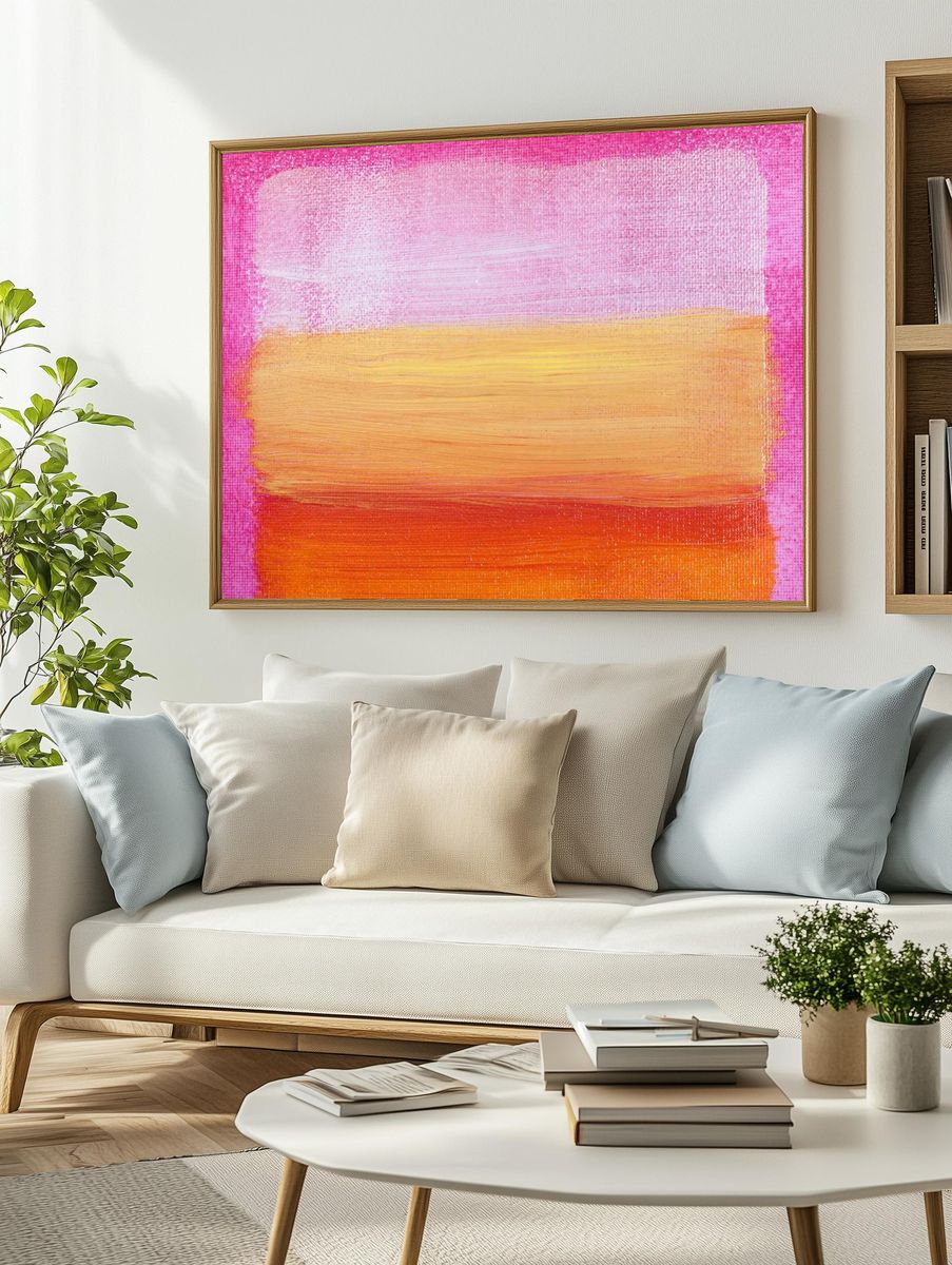 Abstract painting, textured, art, background. — room view 2