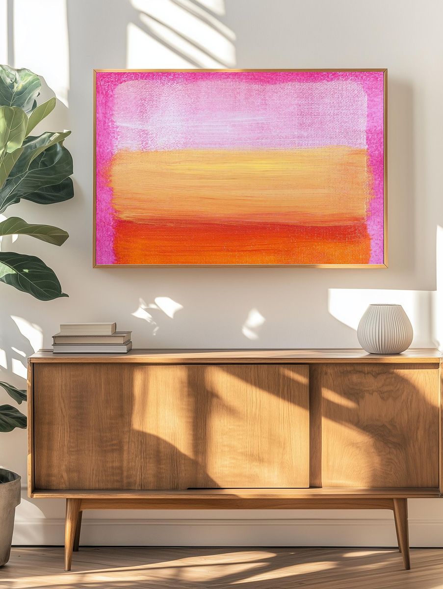 Abstract painting, textured, art, background. — room view 3