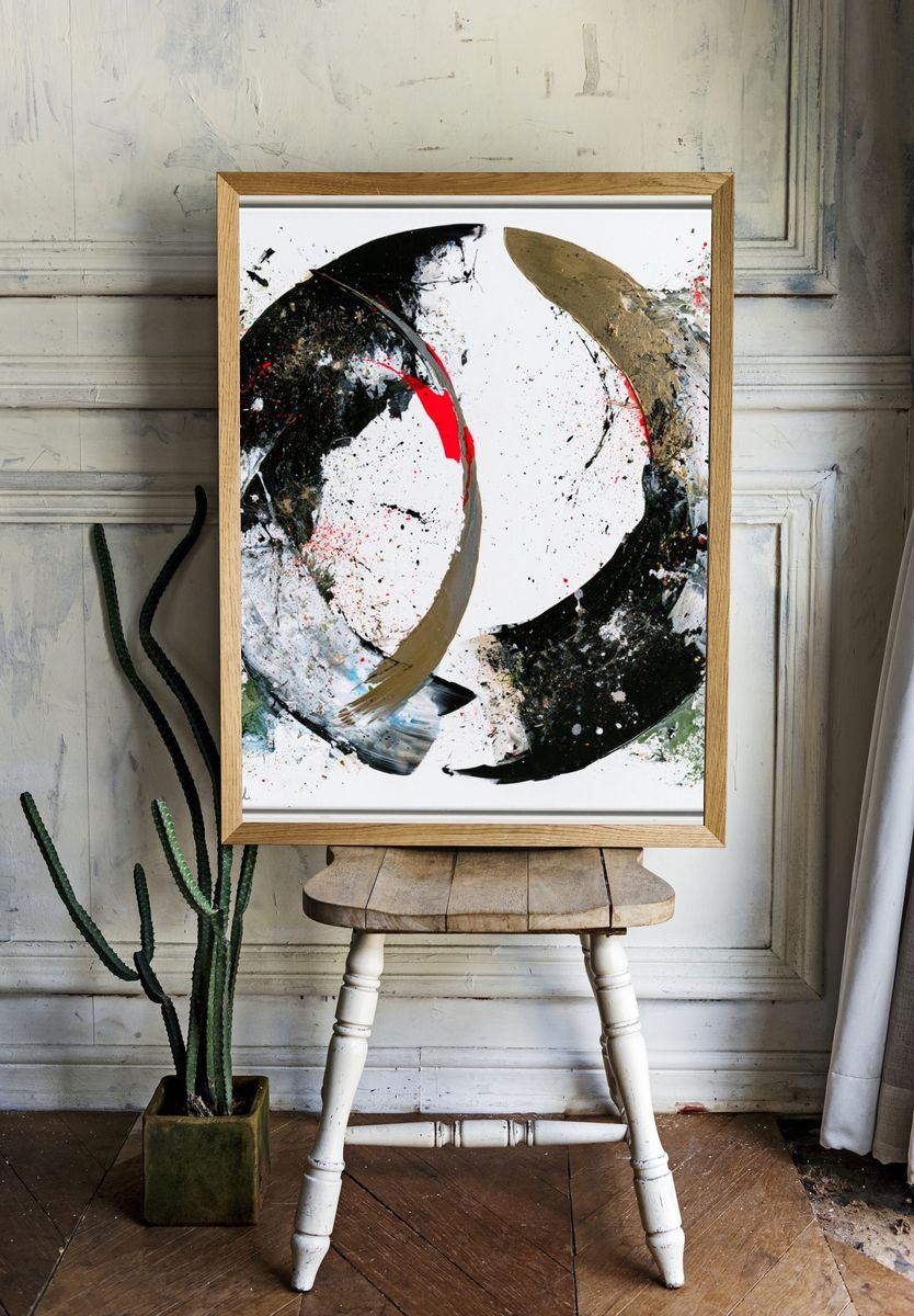 Abstract Brushstroke Poster. — room view 1