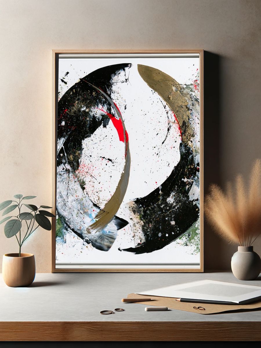 Abstract Brushstroke Poster. — room view 2