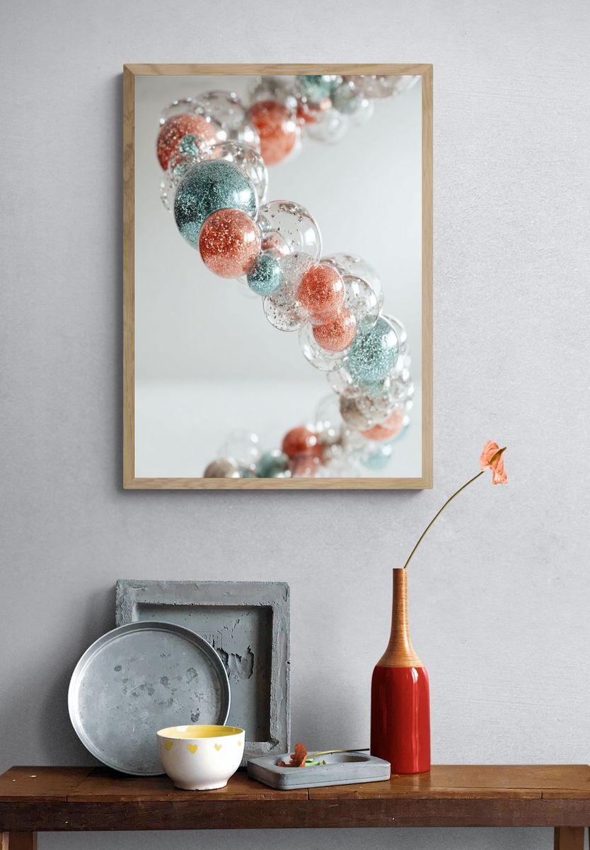 Glitter Orb Spiral Abstract Print. — room view 3