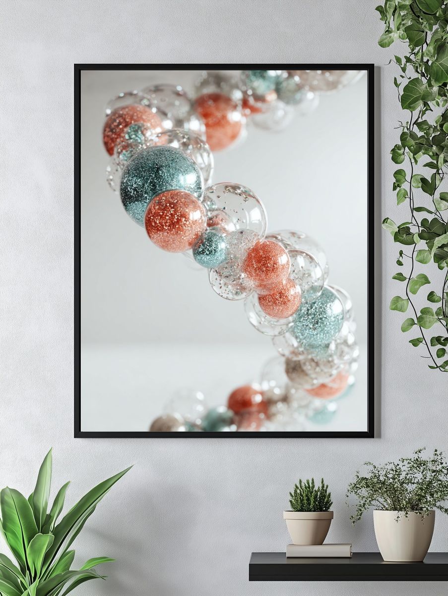 Glitter Orb Spiral Abstract Print. — room view 4