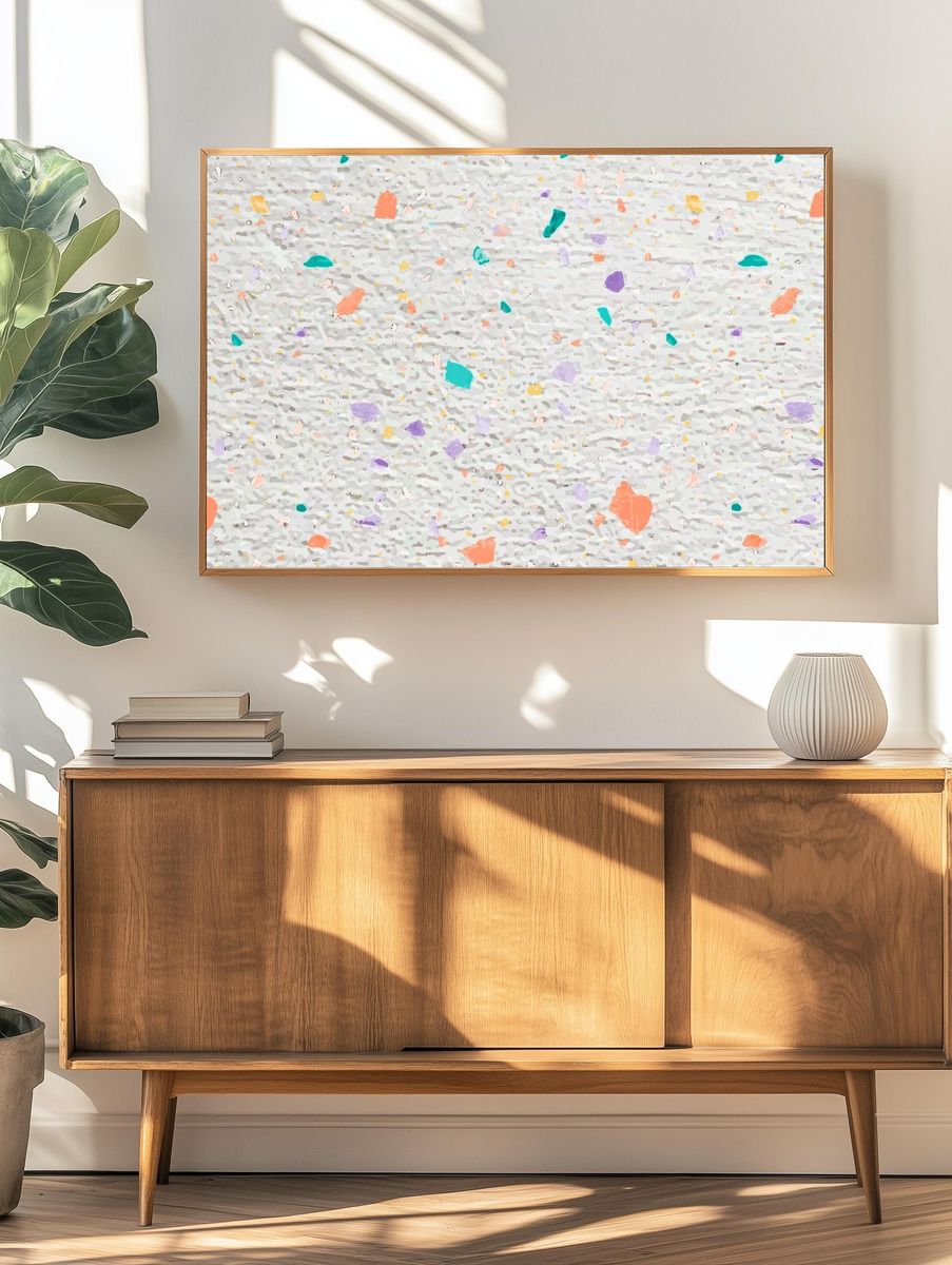 Neon Abstract Bloom Poster. — room view 3