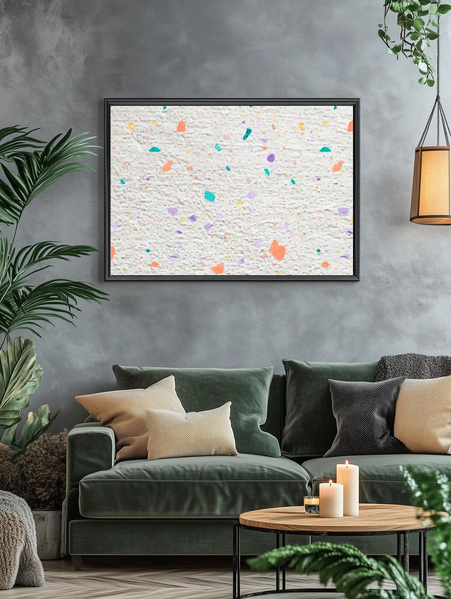 Neon Abstract Bloom Poster. — room view 4