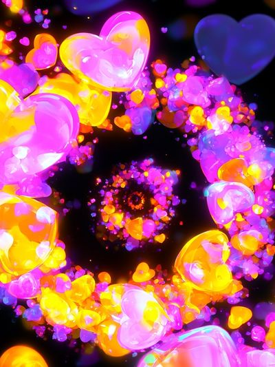 Neon Heart Spiral Poster. poster