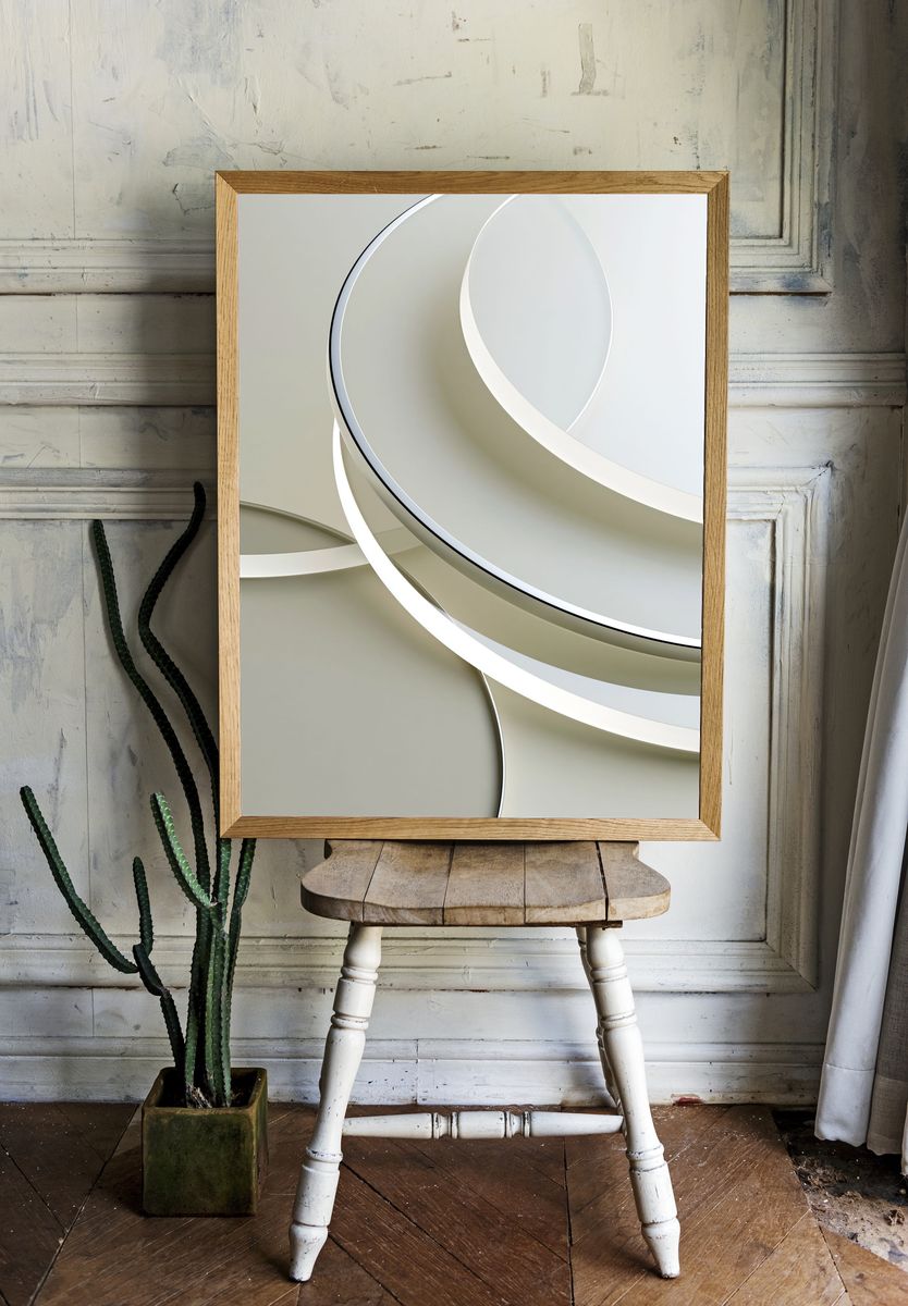Soft Overlapping Circles Abstract Poster. — room view 1