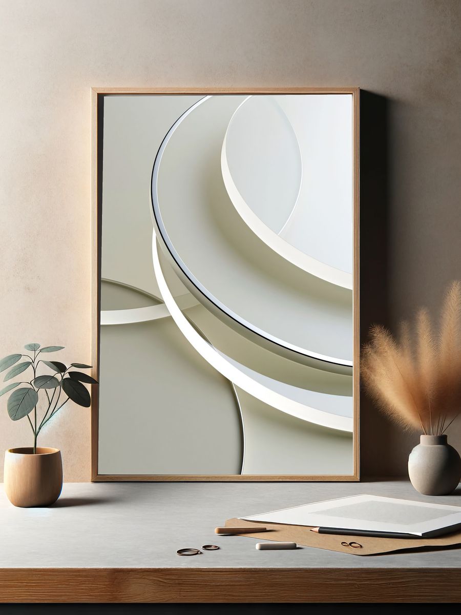 Soft Overlapping Circles Abstract Poster. — room view 2