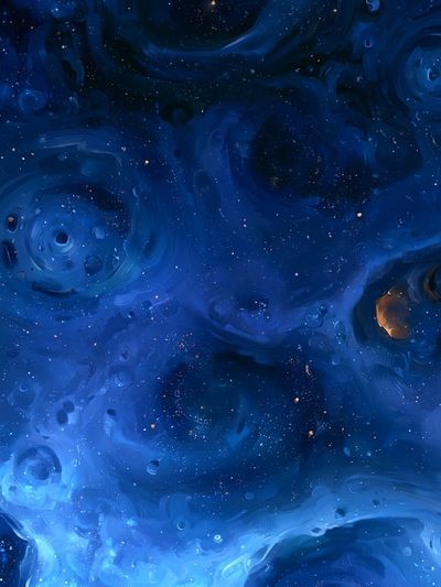 Blue Cosmic Swirls Abstract Poster. poster