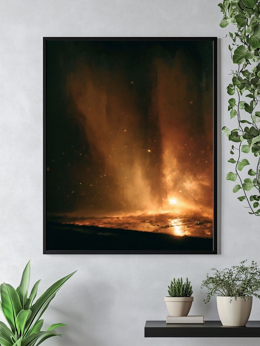 Molten Ember Abstract Poster. — room view 4