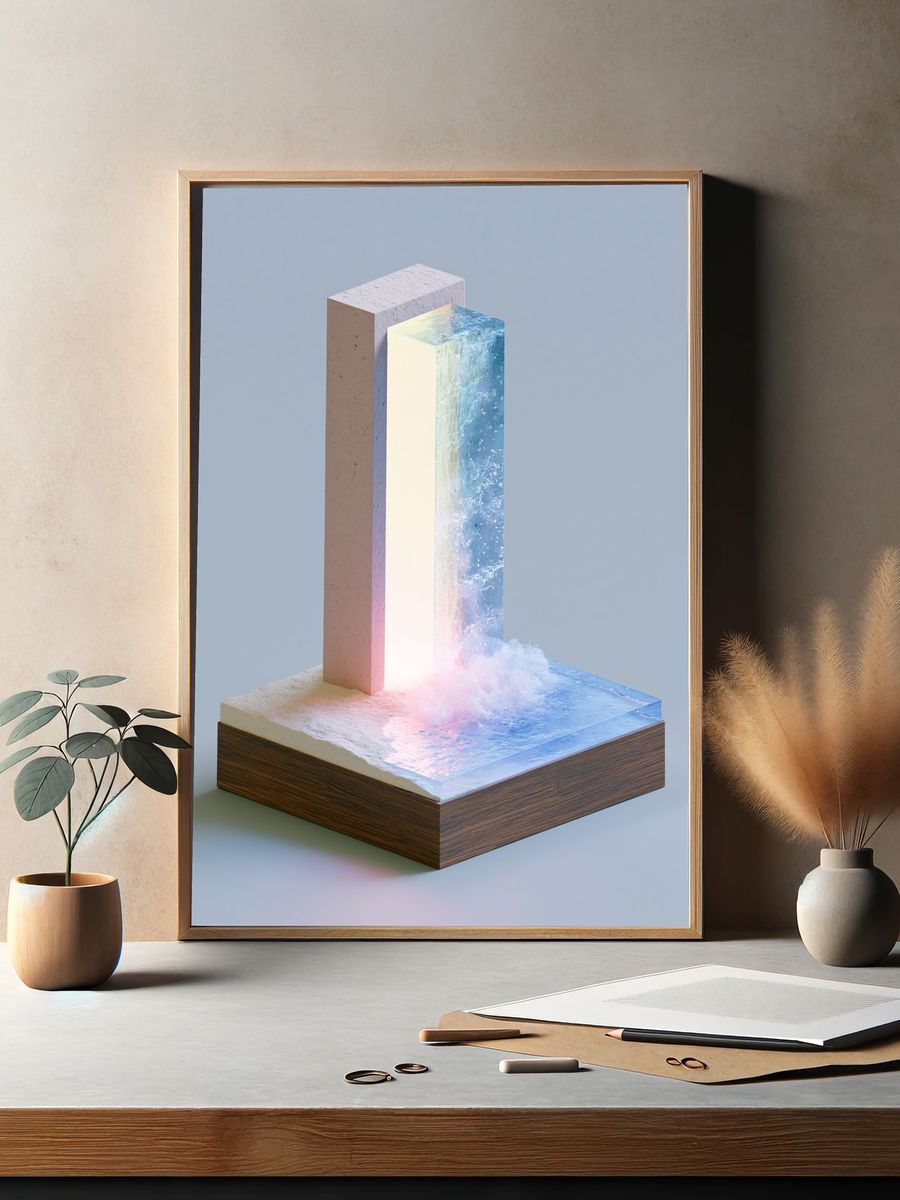 Icy Light Abstract Poster. — room view 2