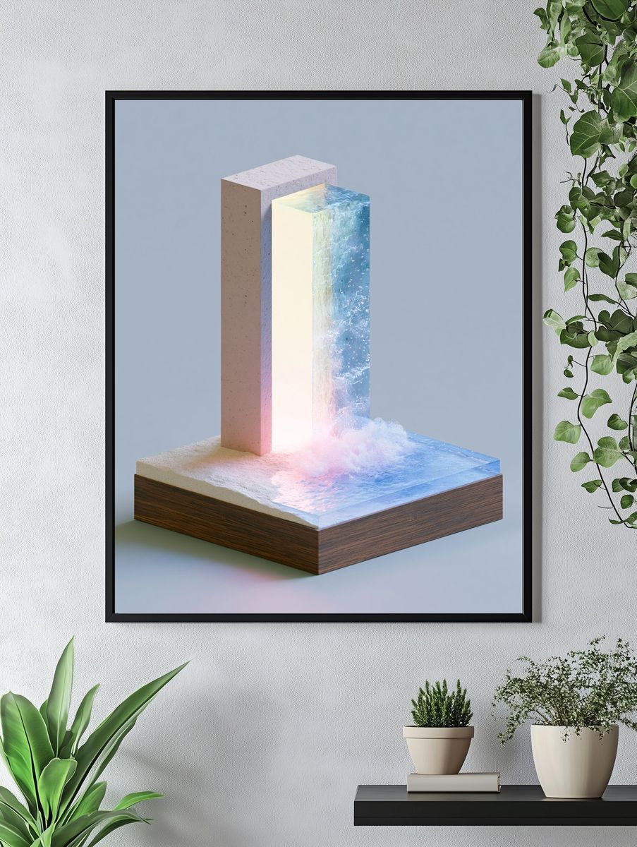 Icy Light Abstract Poster. — room view 4