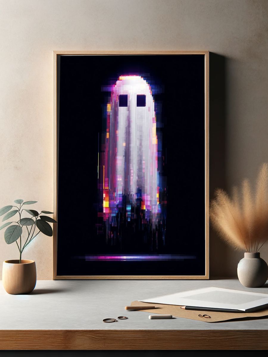 Glitch Ghost Abstract Poster. — room view 2
