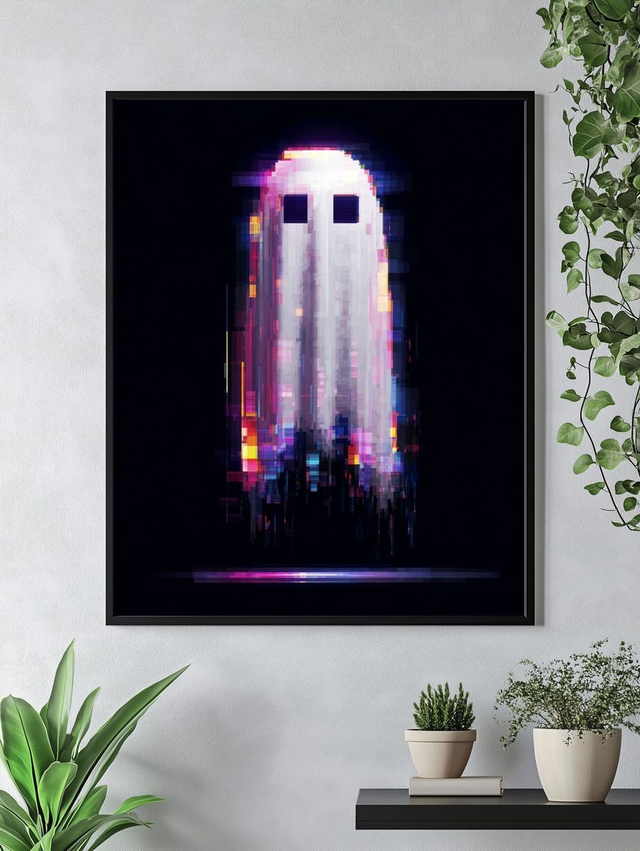 Glitch Ghost Abstract Poster. — room view 4