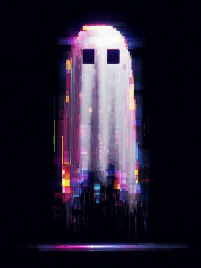 Glitch Ghost Abstract Poster. poster